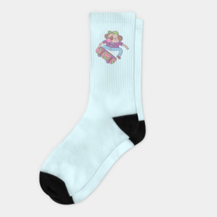 Cute Koala Bear Skateboarder Doodle Socks