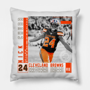 Nick Chubb Football Edit Tapestries Browns Pillow