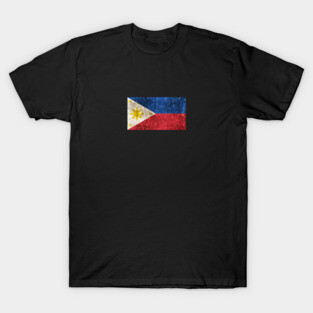 Vintage Aged and Scratched Filipino Flag T-Shirt