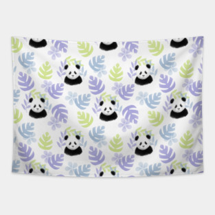 Honeydew, Lilac, and Sky Blue Panda Pattern - 1000Pandas by Amanda Roos Tapestry