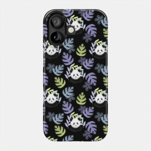 Honeydew, Lilac, and Sky Blue Panda Pattern on Black - 1000Pandas by Amanda Roos Phone Case