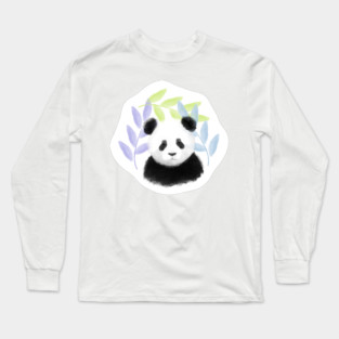 Honeydew, Lilac, and Sky Blue Panda Pattern - 1000Pandas by Amanda Roos Long Sleeve T-Shirt
