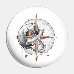 Skull Compass Pin