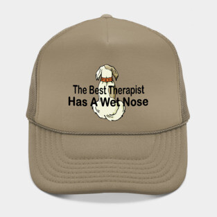 The best therapist has a wet nose with a cute dog Hat