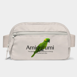 Amigurumi with Parrot and black lettering Bag