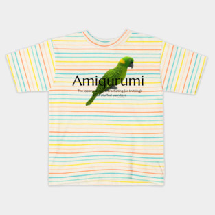 Amigurumi with Parrot and black lettering Kids T-Shirt