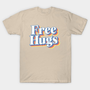 Free Hugs / Retro Typography Design T-Shirt