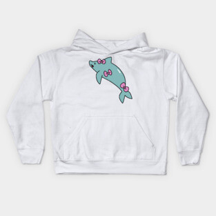 Dolphin Covered in Pretty Bows Kids Hoodie