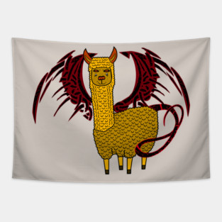 Drama, the dragon llama Tapestry