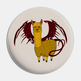 Drama, the dragon llama Pin