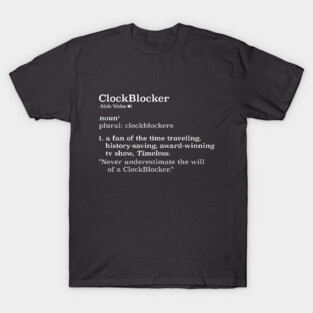 ClockBlocker definition (white on dark) T-Shirt