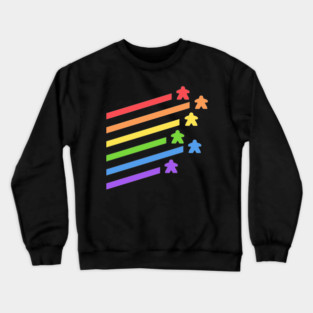 Rainbow Meeples Board Games Addict Crewneck Sweatshirt