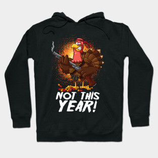 Funny Thanksgiving Mercenary Turkey Vegan Vegetarian Hoodie