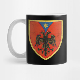 Albania / Faded Vintage Style Eagle Flag Design Mug