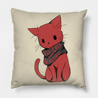 All Cats Are Beautiful - Cute, ACAB, Meme, Punk Pillow