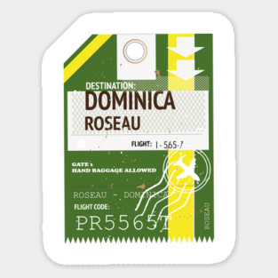 Dominica Roseau vintage travel ticket Sticker
