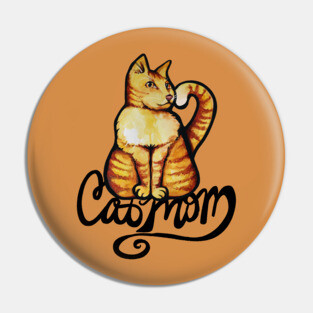 Cat Mom Orange Tabby Cat Foofer Pin
