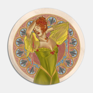 Art nouveau style girl Pin