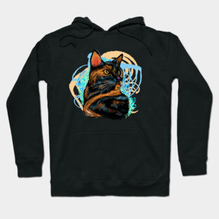 Tortoiseshell Cat Portrait, Colorful Cat Series #2 Hoodie