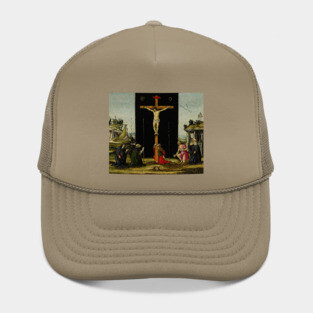 Christ on the Cross adored by Saints Monica, Augustine, Mary Magdalen, Jerome and Bridget of Sweden by Sandro Botticelli Hat