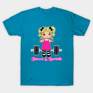 Tattoos and Barbells, fitness girl, gym girl T-Shirt