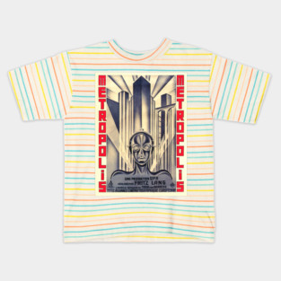 Metropolis - Science Fiction Silent Film (Art Deco Poster Design) Kids T-Shirt