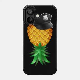 Swinger Upside Down Pineapple Police Officer Hat Phone Case