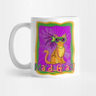 Mardi Gras Cat Mug