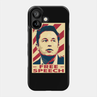Elon Musk Free Speech Poster Phone Case