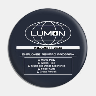 Severance- Lumon Employee Rewards Program- on dark Pin
