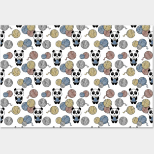 Crocheting Panda with Yarn Posters and Art