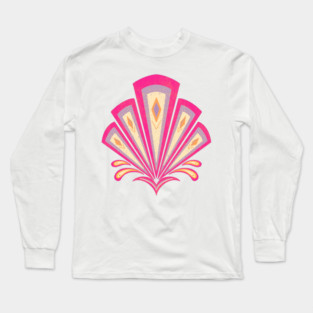 Pink Art Deco motif Long Sleeve T-Shirt