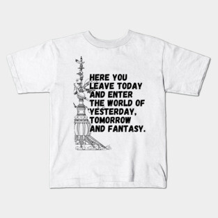 Tomorrowland Astro Orbiter Famous Quote Orlando Florida Kids T-Shirt