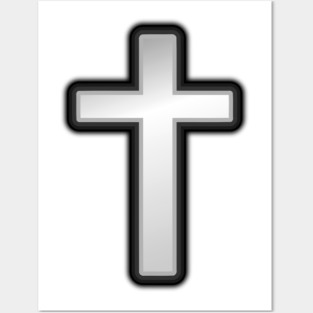 Black and White Cross Posters and Art