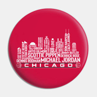 Chicago Basketball Team All Time Legends, Chicago City Skyline Pin
