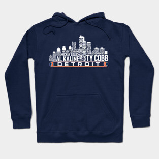 Detroit Baseball Team All Time Legends, Detroit City Skyline Hoodie