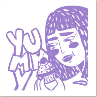 Girl Eating Cupcake Posters and Art