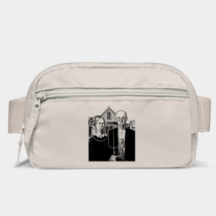 Grant Wood | American Gothic | Line art Bag