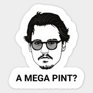 a mega pint meme justice for johnny Sticker