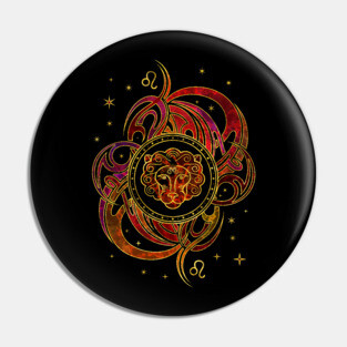Leo Zodiac Fire element Pin