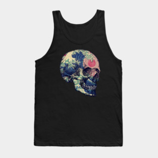Skull and the Great Wave Tank Top