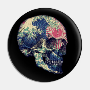 Skull and the Great Wave Pin