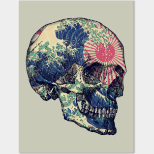 Skull and the Great Wave Posters and Art