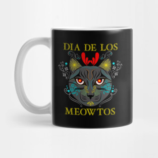 Dia De Los Meowtos Sugar Skull Cat Mug