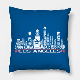 Los Angeles Baseball Team All Time Legends, Los Angeles City Skyline Pillow