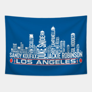 Los Angeles Baseball Team All Time Legends, Los Angeles City Skyline Tapestry