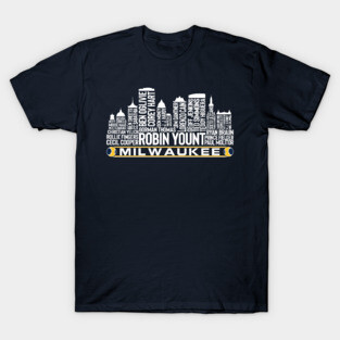 Milwaukee Baseball Team All Time Legends, Milwaukee City Skyline T-Shirt