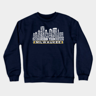 Milwaukee Baseball Team All Time Legends, Milwaukee City Skyline Crewneck Sweatshirt