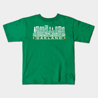 Oakland Baseball Team All Time Legends, Oakland City Skyline Kids T-Shirt