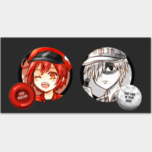 Hataraku Saibou Red & White Blood Cell Posters and Art